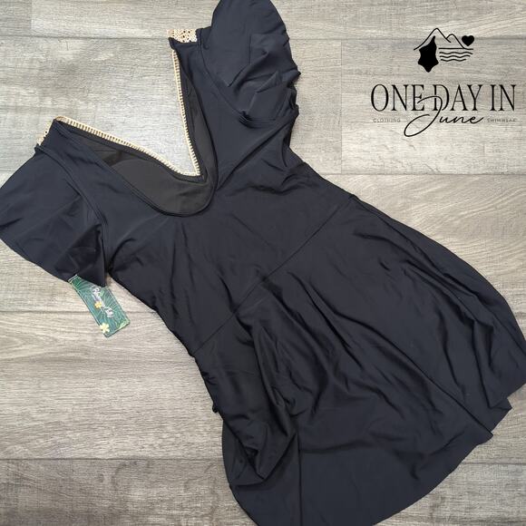 Blooming Jelly V Neck One Piece Swimsdress Swimsuit Size M - Picture 6 of 6